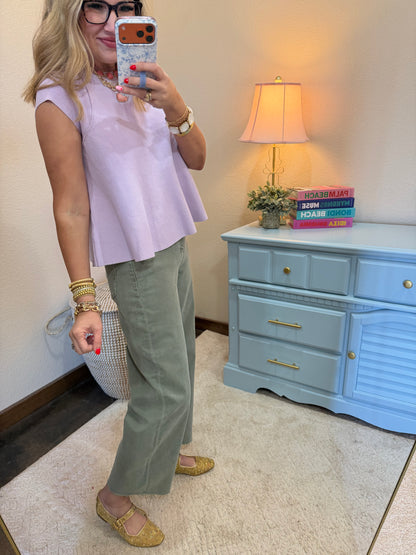 Lavender Peplum Style Top