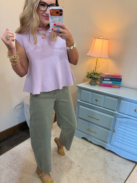 Lavender Peplum Style Top