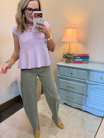 Lavender Peplum Style Top