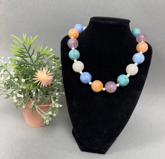 Multi Colored Bead And Pearl Magnetic Necklace
