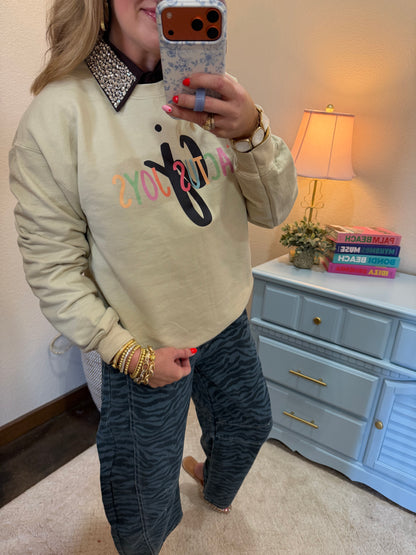 Brown Rhinestone Collar Button Down Shirt