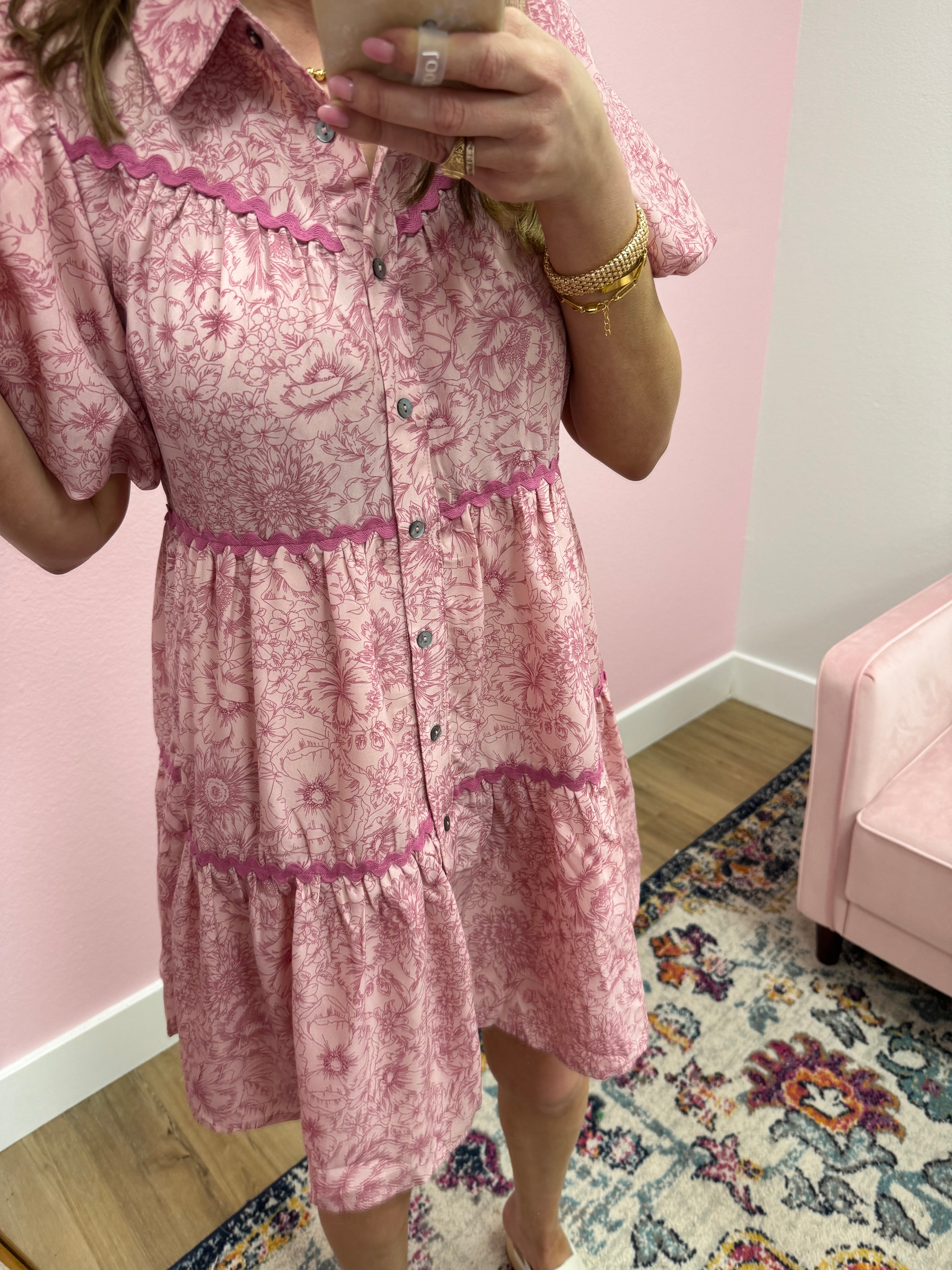 Pink Combo Ric Rac Dress