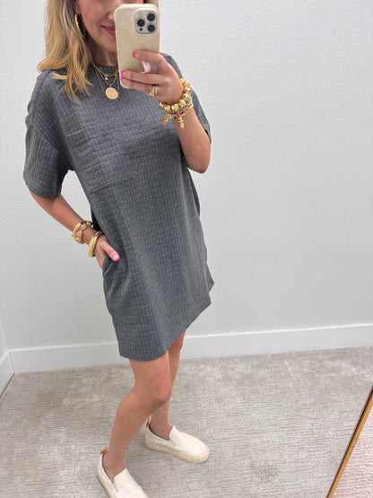 Charcoal Quilted Dress
