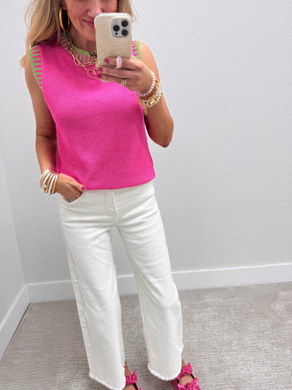 Risen Cream Tummy Control Jeans FS