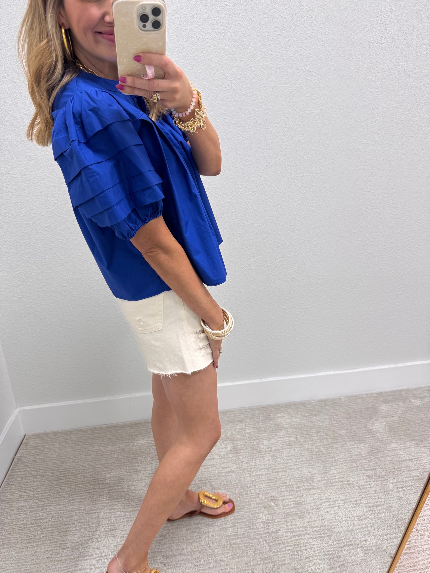 JBD Cream Distressed Shorts