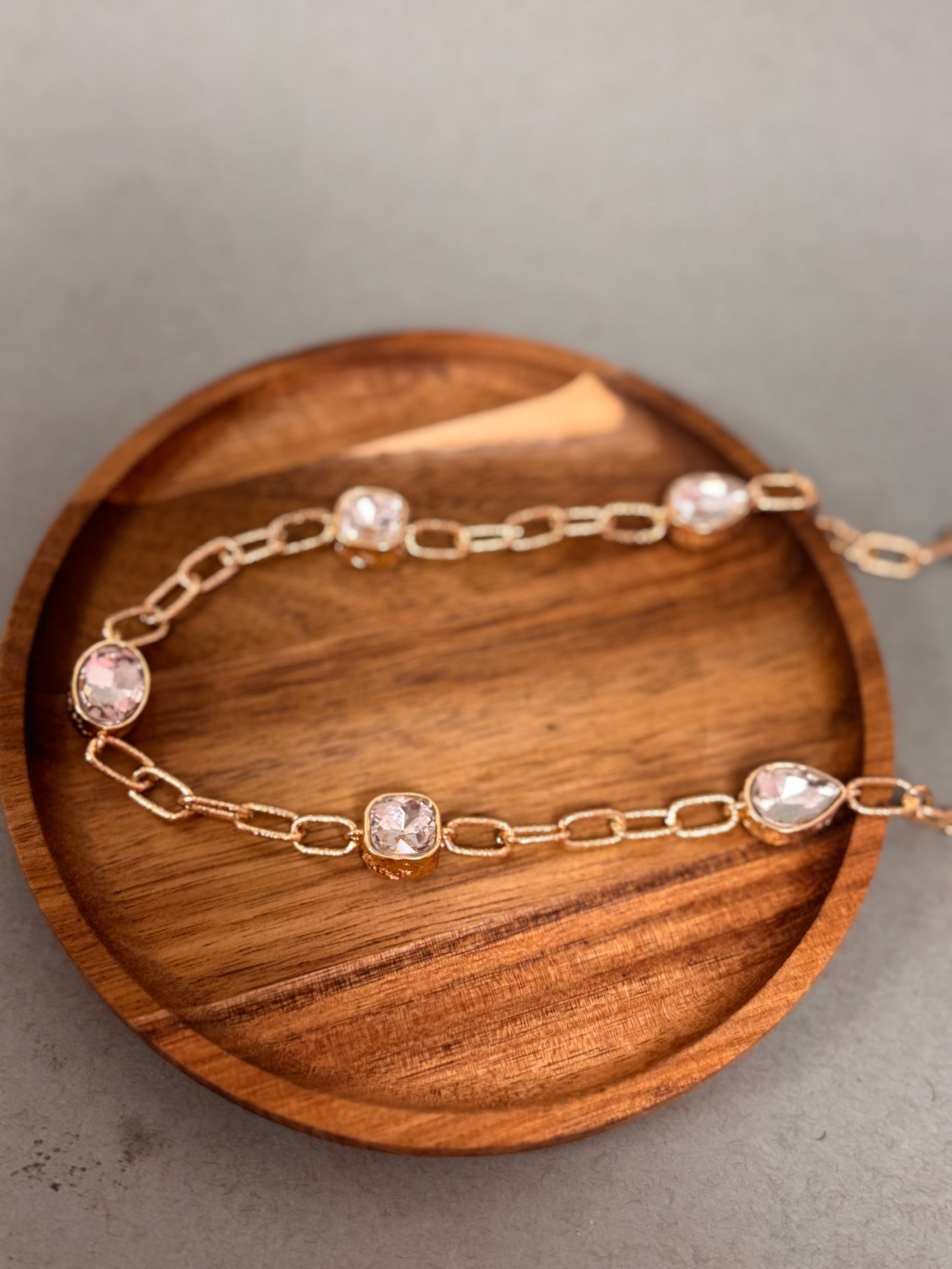 Gold and Clear Crystal Necklace