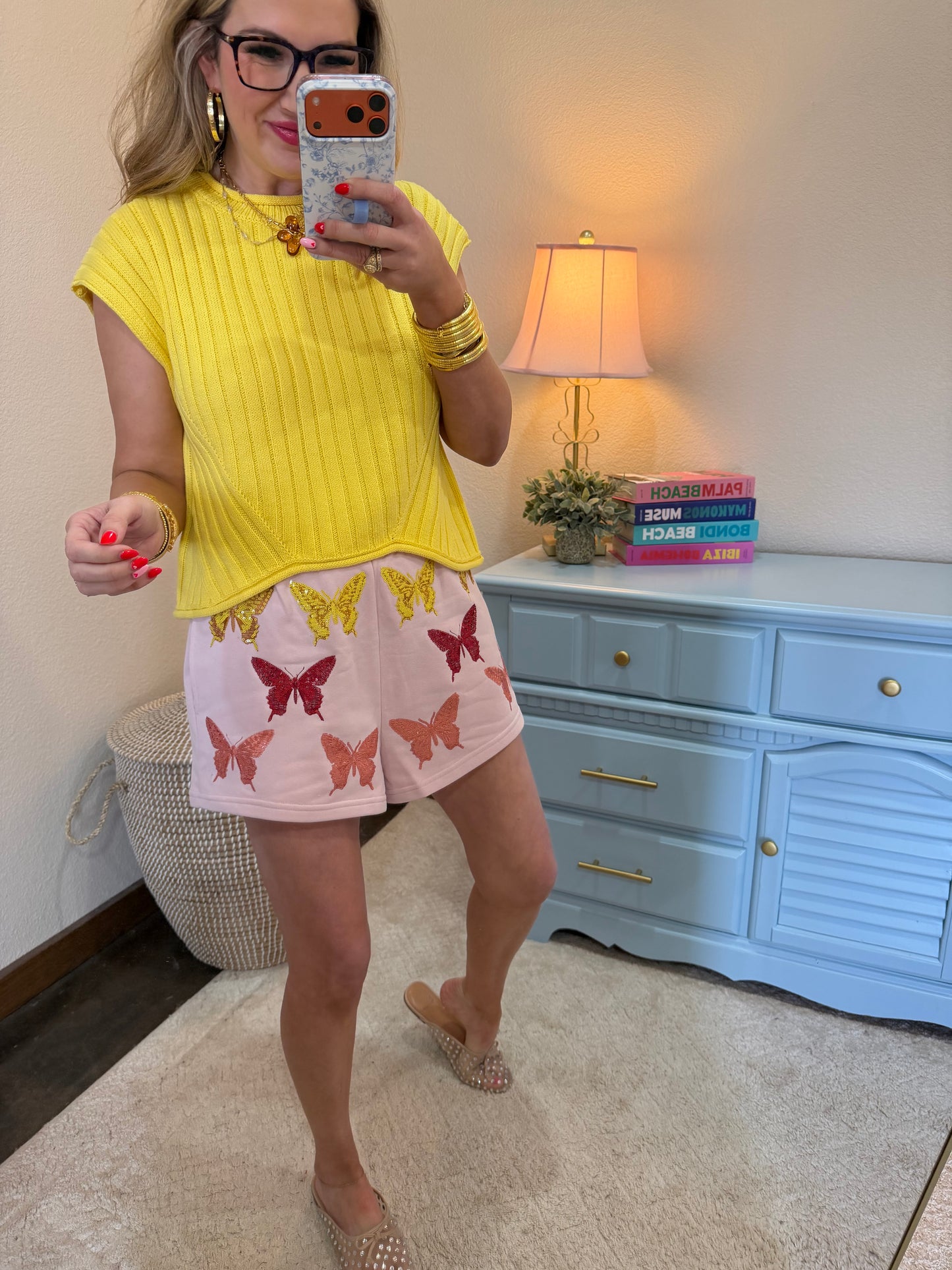 Yellow Ribbed Cap Sleeve Asymmetrical Sweater Top