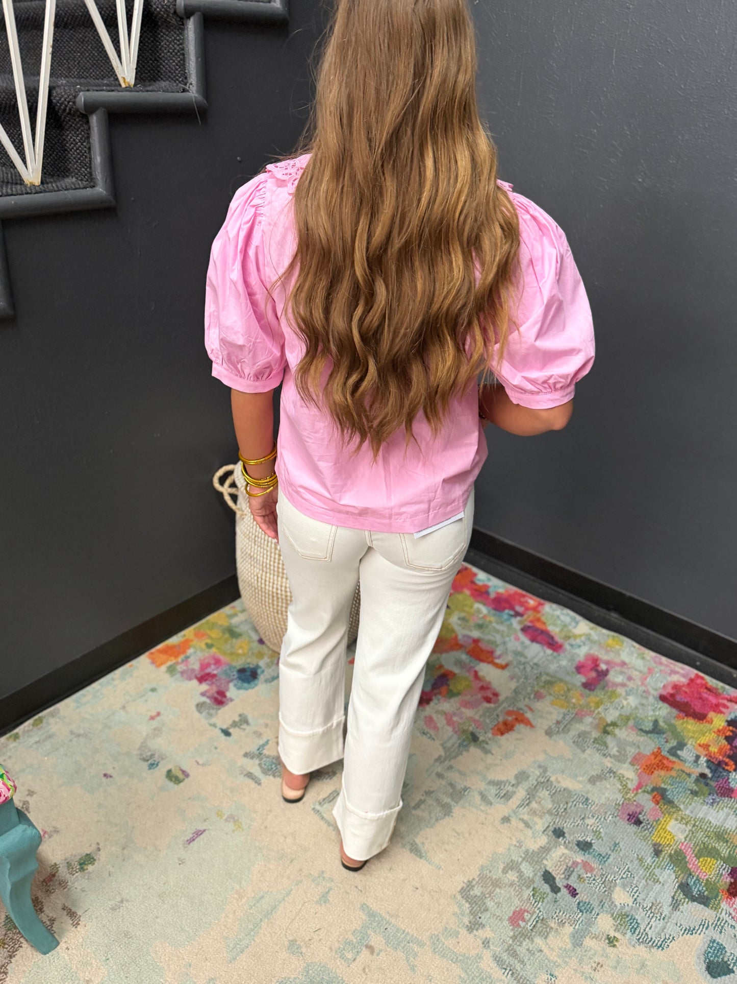 Pink Peter Pan Collar Top