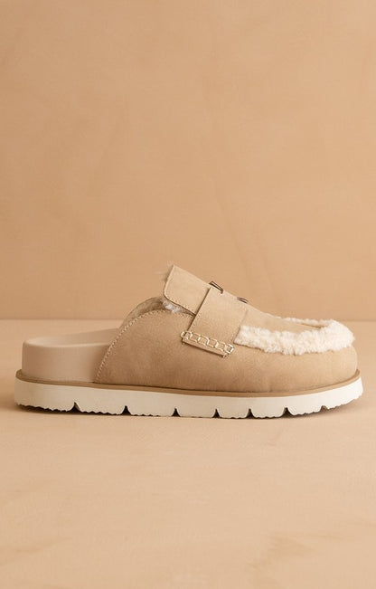 Avalon Suede Shearling Mules RESTOCK