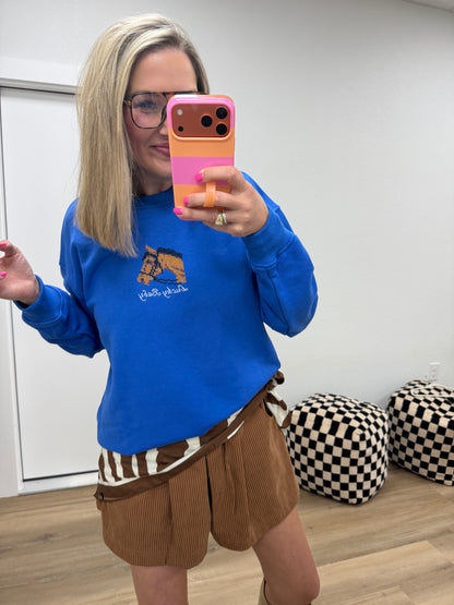 Lucky Baby Horse Graphic Crewneck Sweatshirt