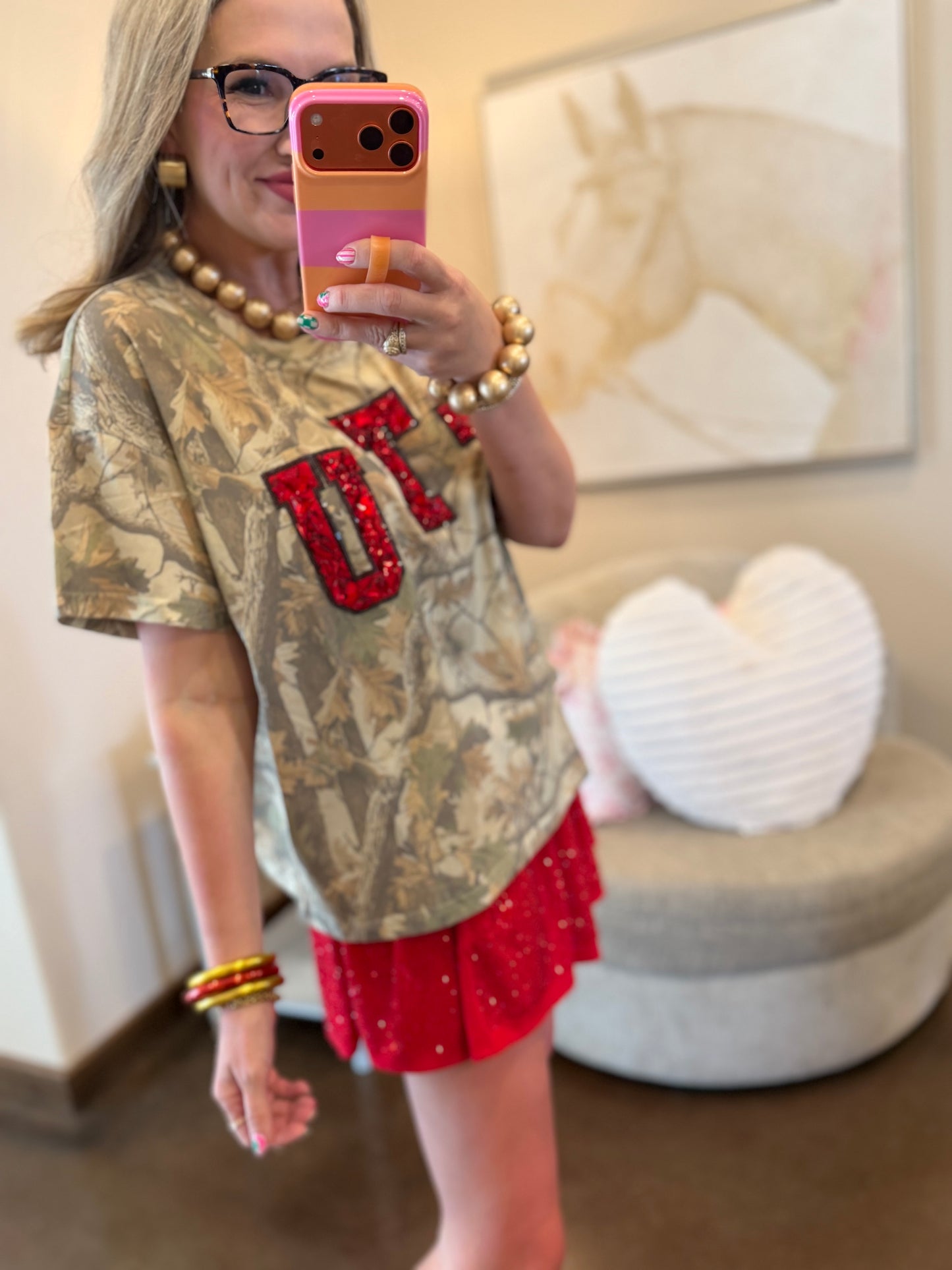Queen of Sparkles Licensed Texas Tech Camo Tee