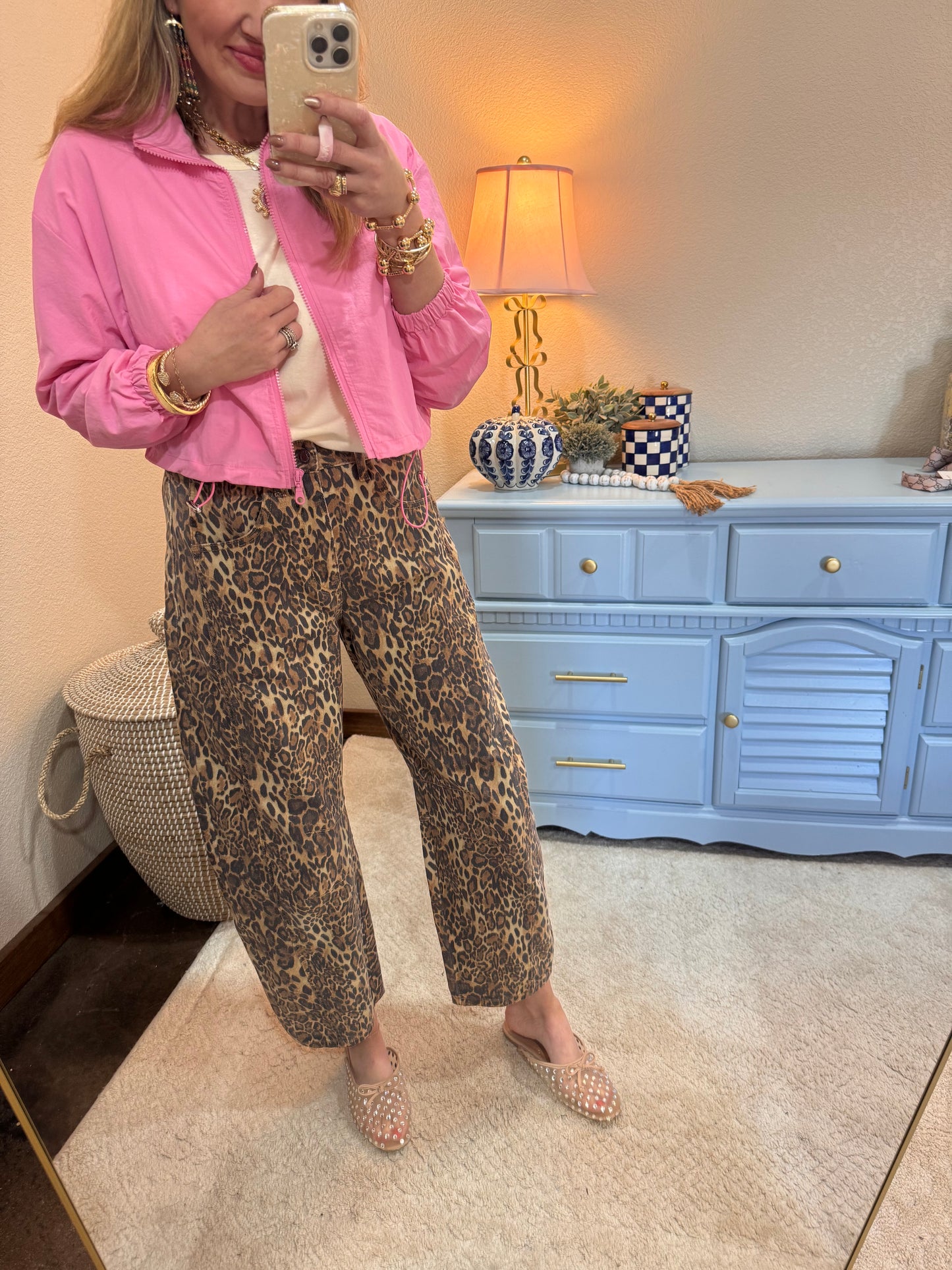 Pink Two Piece Windbreaker Set