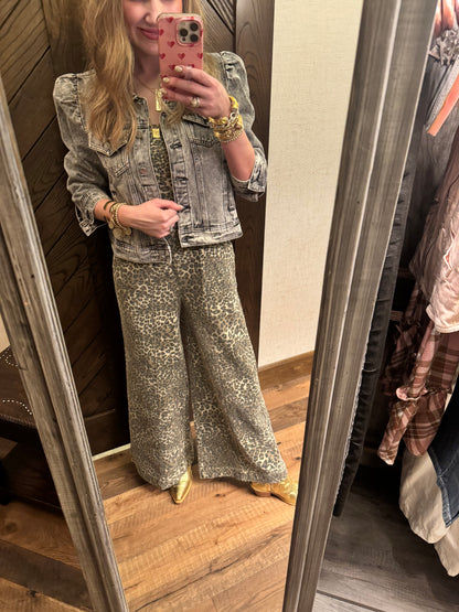 Leopard Denim Jumpsuit FS