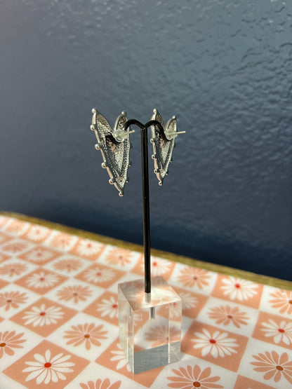 Studded Heart Earrings (Gold & Silver)