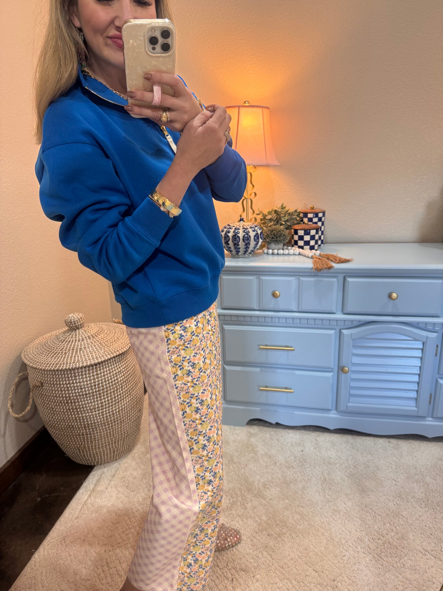 Cobalt Fleece Half Zip Sweatshirt