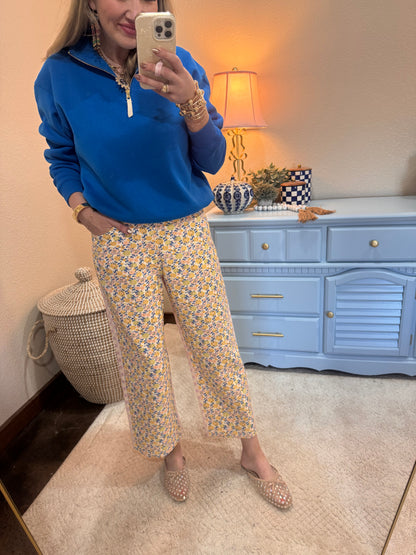 Cobalt Fleece Half Zip Sweatshirt