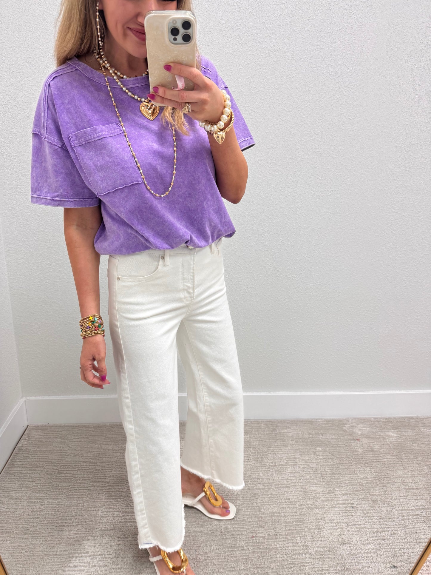 Risen White Tummy Control Jeans