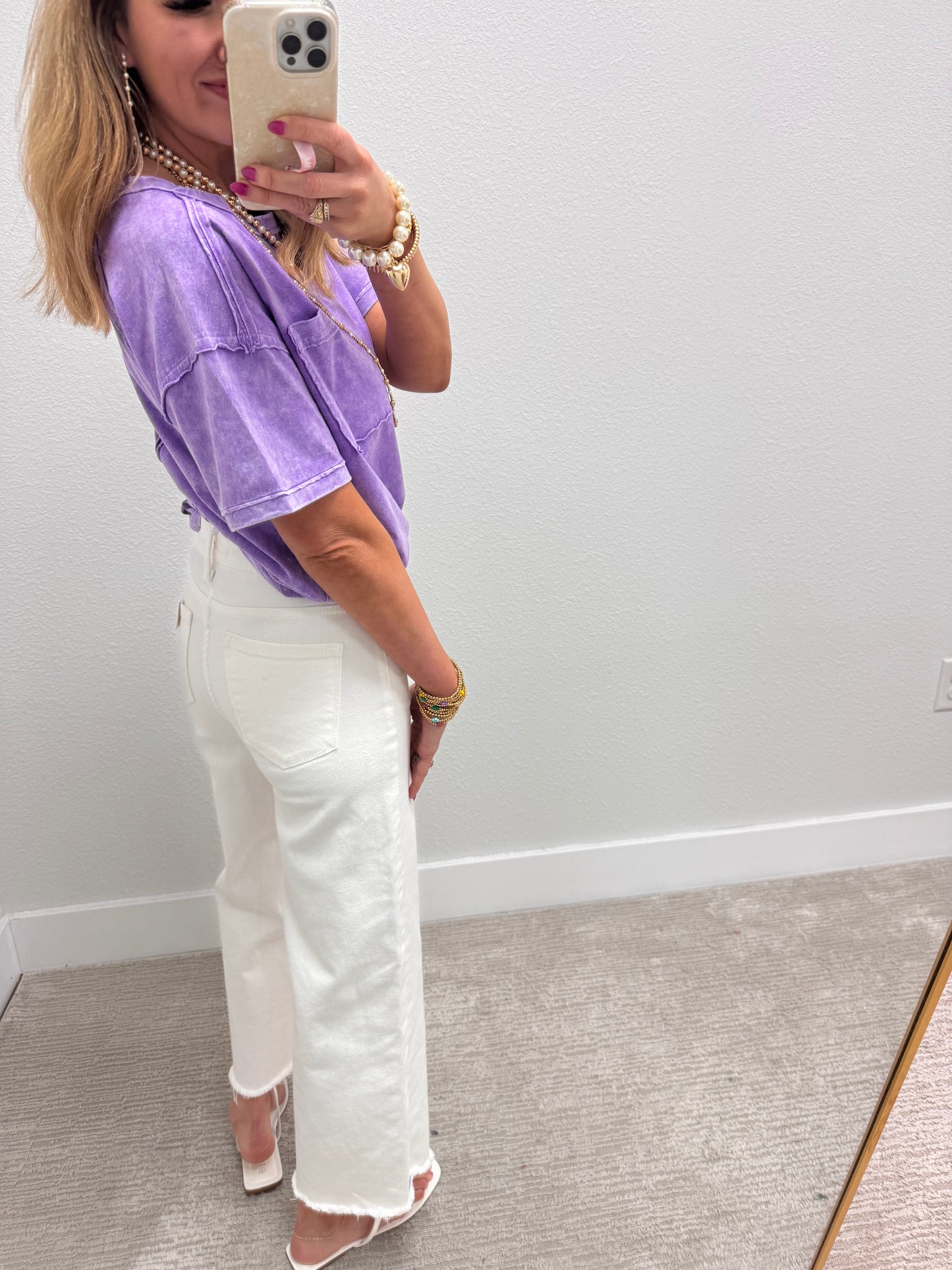 Risen White Tummy Control Jeans