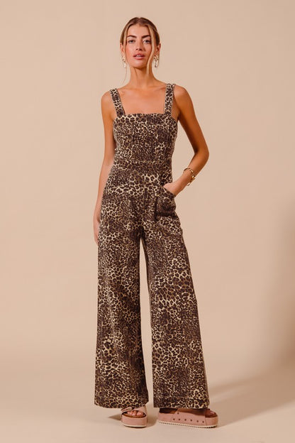 Leopard Denim Jumpsuit FS