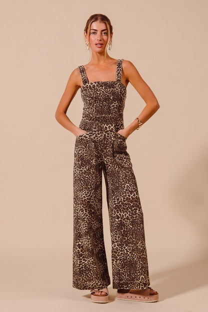 Leopard Denim Jumpsuit FS