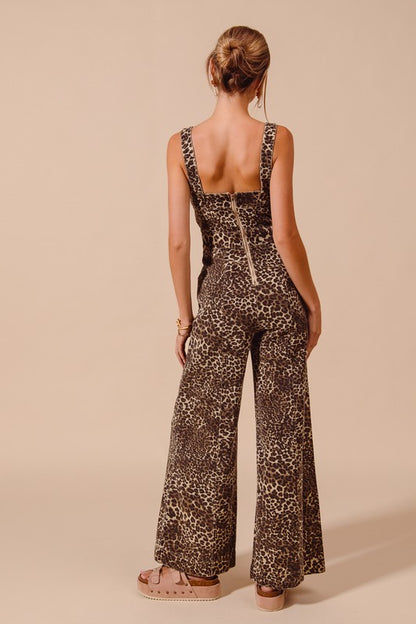 Leopard Denim Jumpsuit FS
