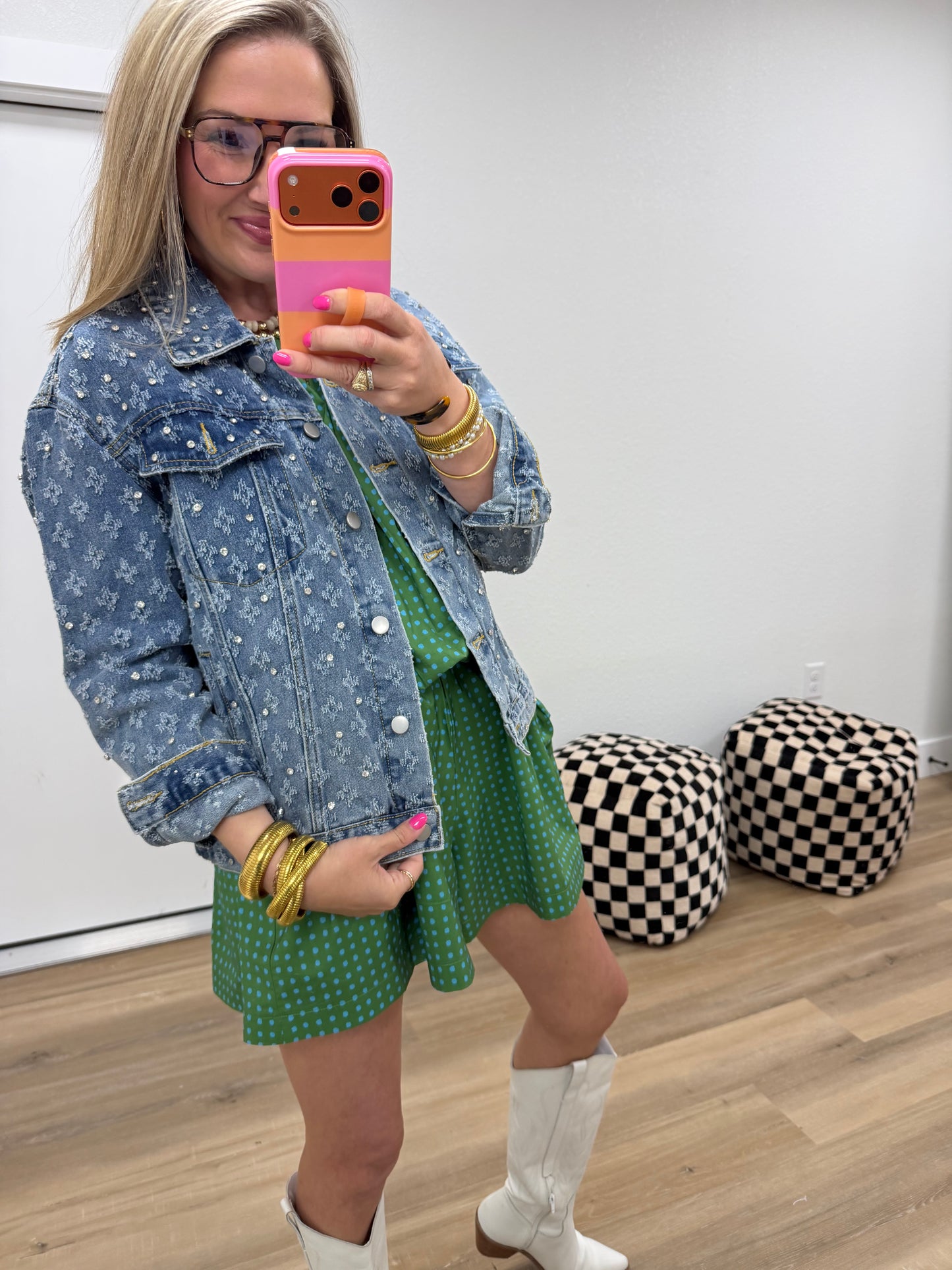 Crystal Studded Denim Jacket