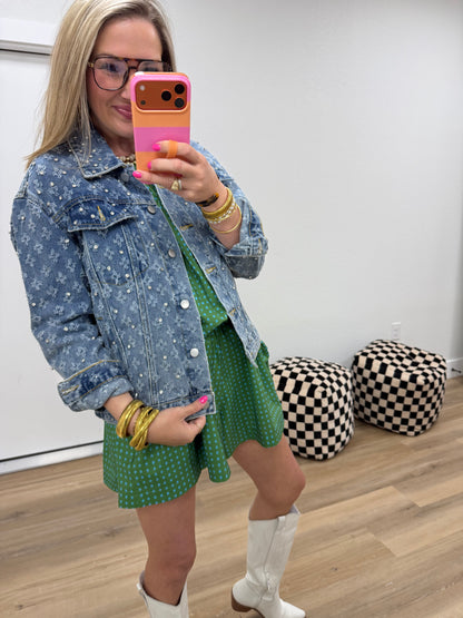 Crystal Studded Denim Jacket
