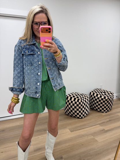 Crystal Studded Denim Jacket