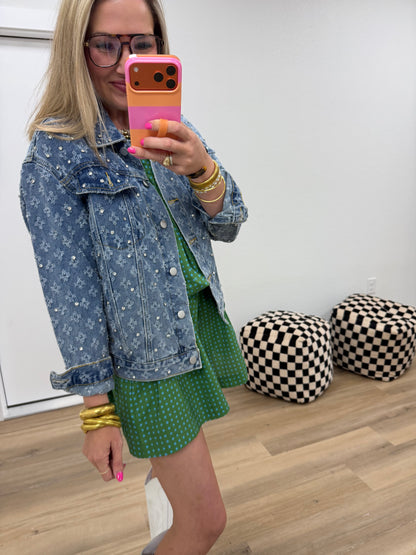 Crystal Studded Denim Jacket