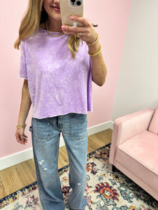 Acid Washed Cropped Tee (3 colors!!)