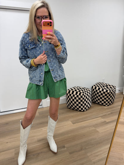 Crystal Studded Denim Jacket