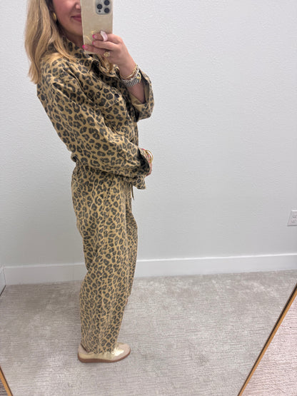 Oversized Leopard Denim Shacket FS