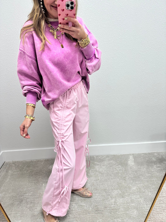 Pink Bow Parachute Pants FS