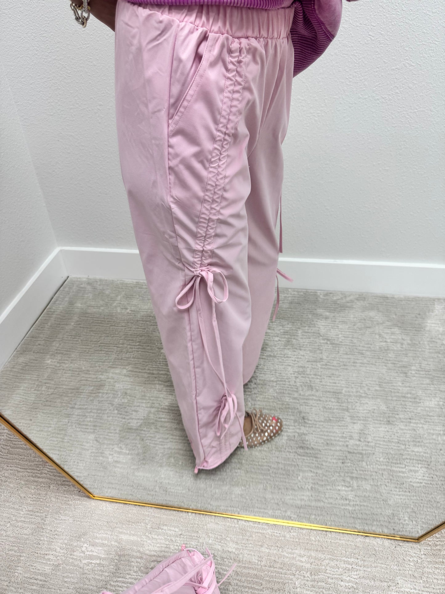 Pink Bow Parachute Pants FS