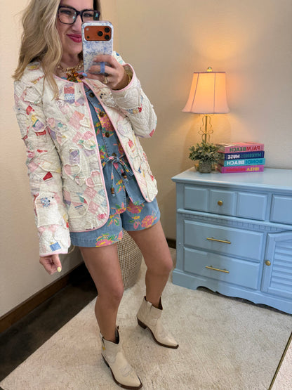 Floral Print Sleeveless Set