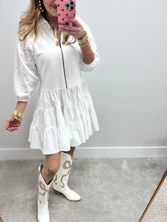 White Tiered Dress