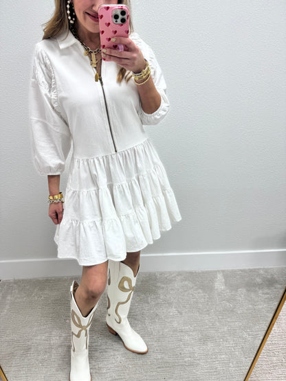 White Tiered Dress