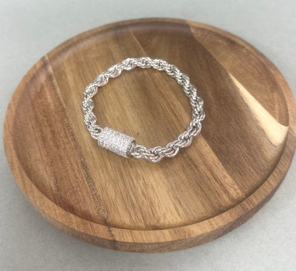 Lux Crystal Magnetic Clasp Bracelet (Silver and Gold)