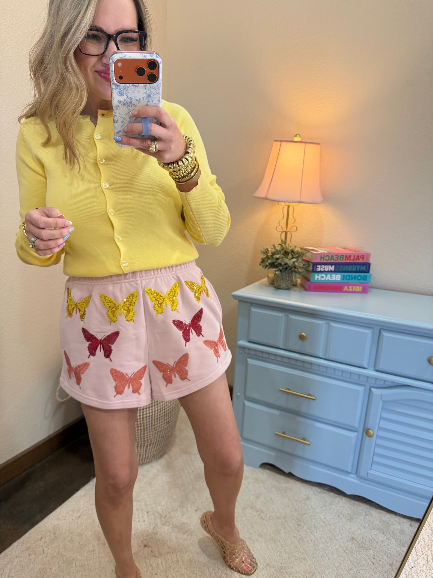 Pale Yellow Ribbed Button-up Cardigan