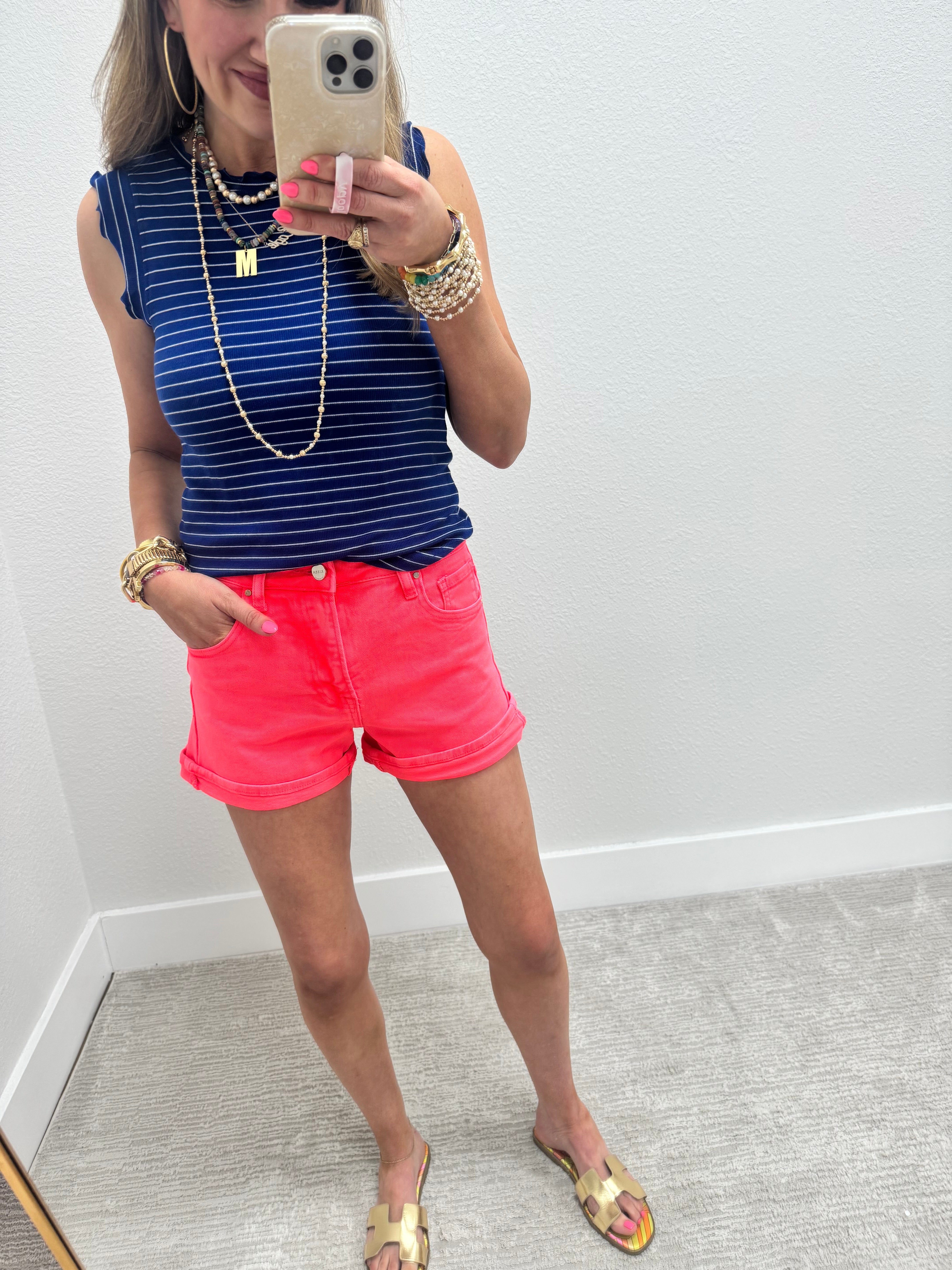 【COSYHARU】Coral denim shorts Cody Shorts (Coral) – Brick & Mortar
