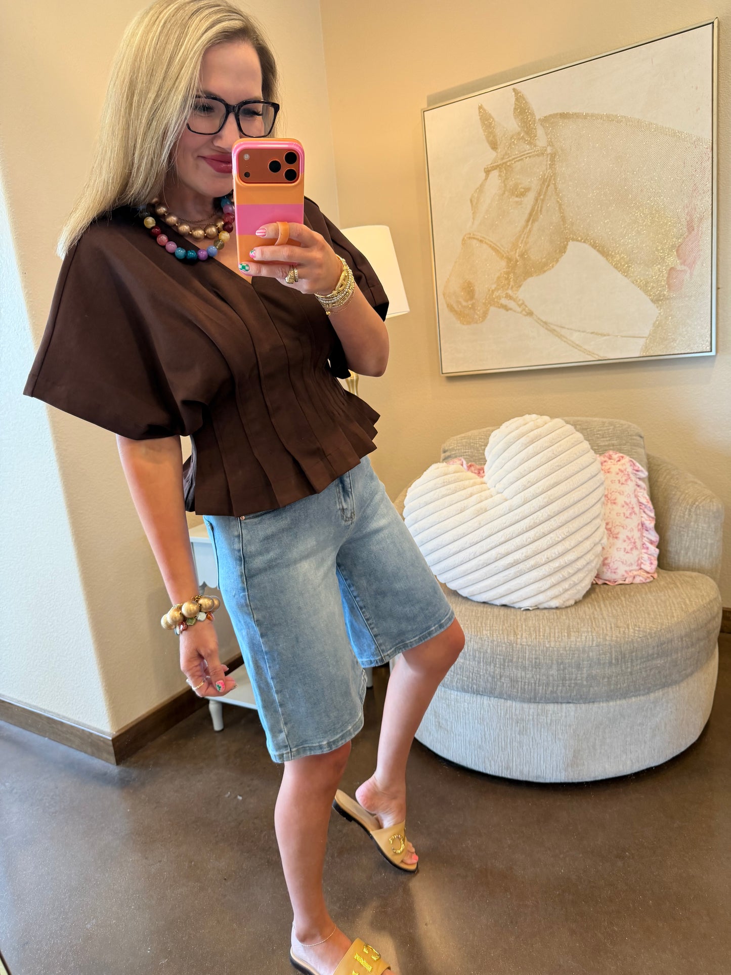 Denim Flare Shorts