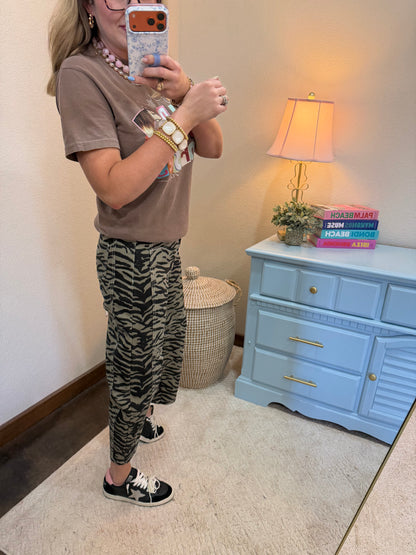 Zebra Stripe Printed Jean