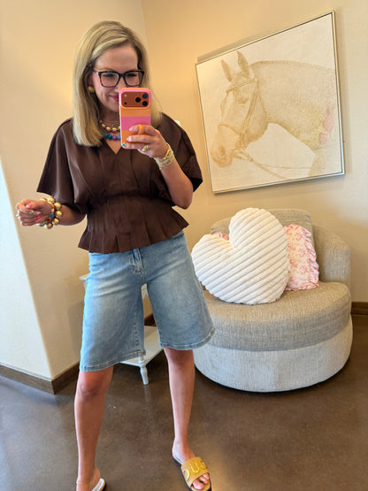 Denim Flare Shorts