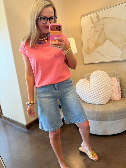 Denim Flare Shorts