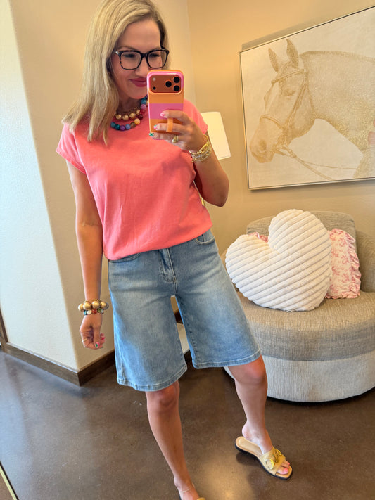Denim Flare Shorts