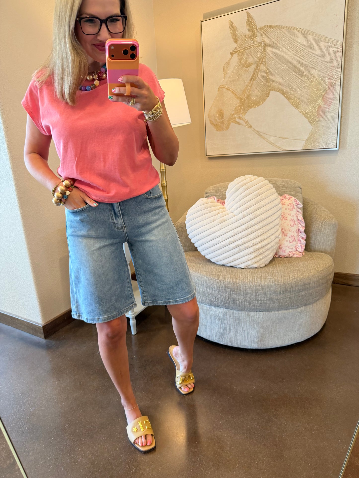 Denim Flare Shorts