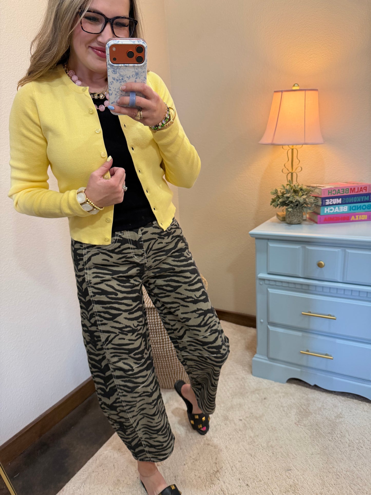 Zebra Stripe Printed Jean