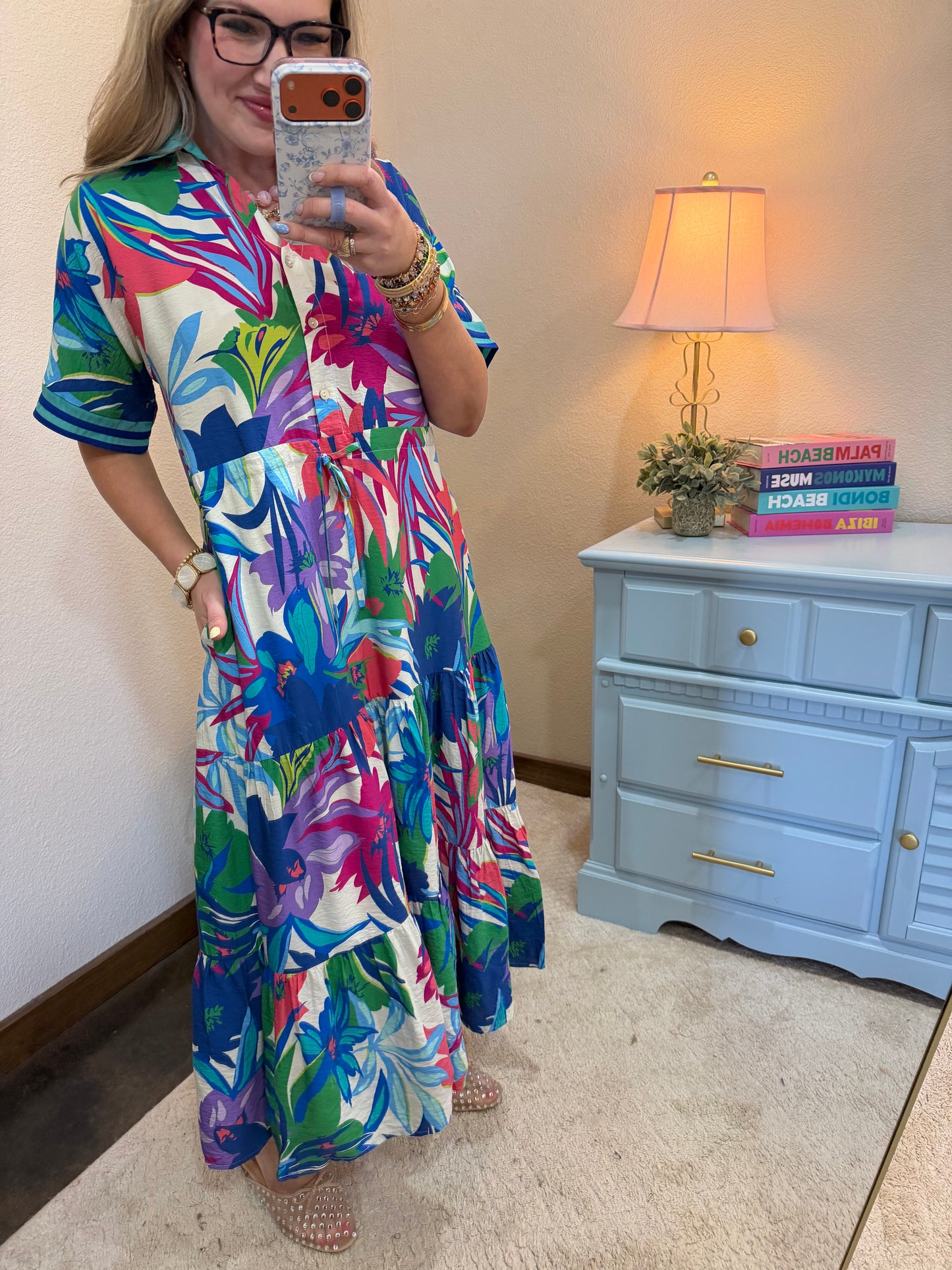 Royal Mix Floral Long Dress