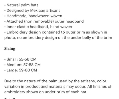 Daisy Palm Hat