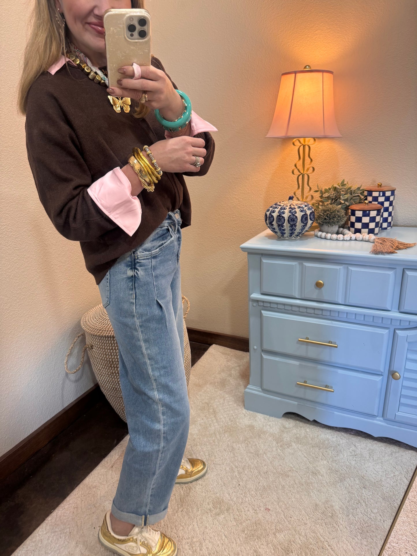 Vervet Front Pleat Cuffed Jeans